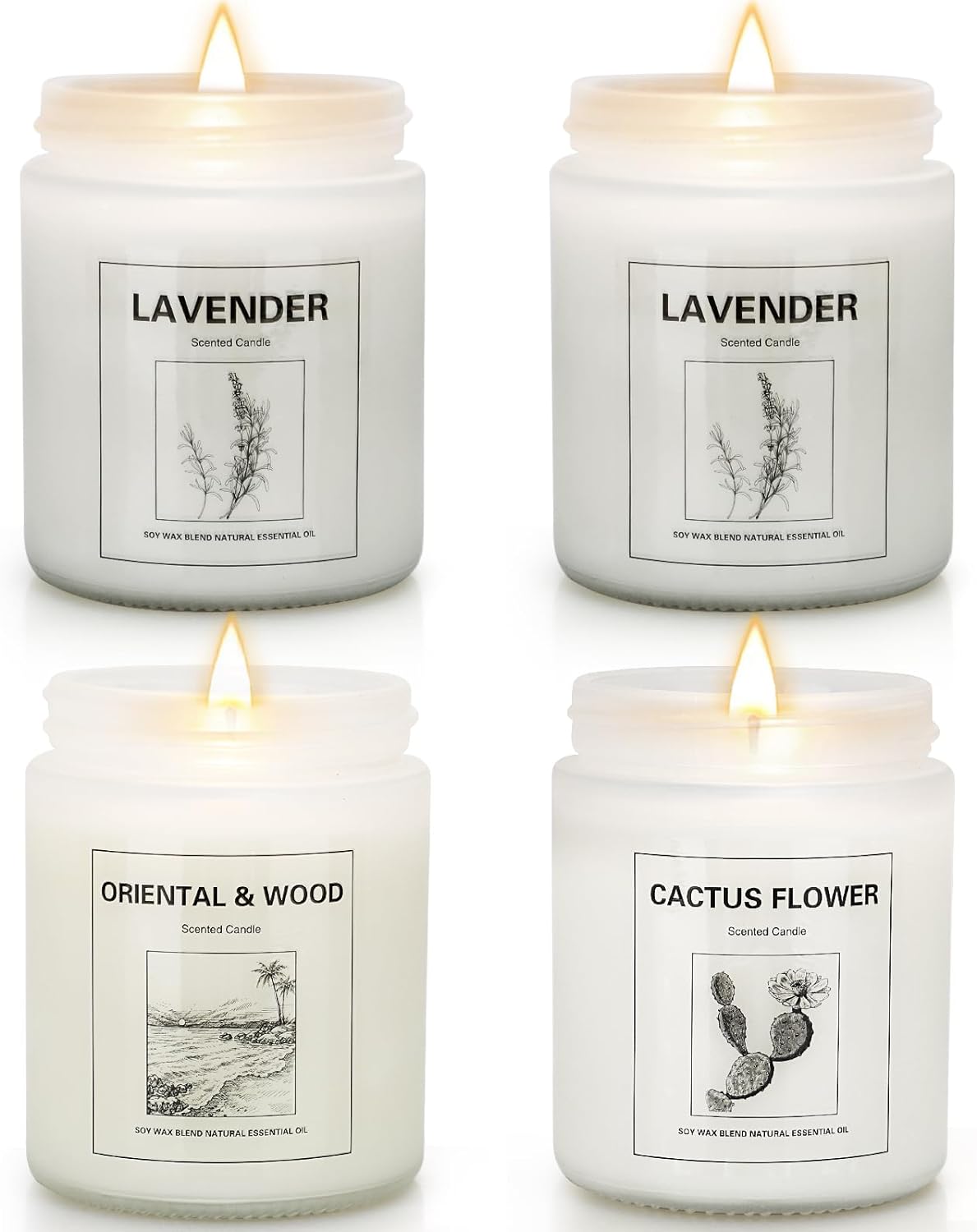 4 Pack Candles for Home Scented, Lavender Candles Set, Aromatherapy Jar Candles for Home, 28 oz 200 Hour Long Lasting Candles, Scented Candles Gifts Set for Women, Birthday, Valentine, Anniversary