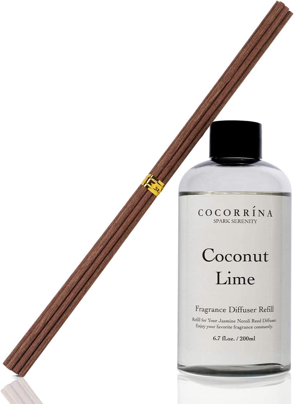 COCORRÍNA Reed Diffuser Set, 6.7 oz Clean Linen Scented Diffuser with Sticks Home Fragrance Reed Diffuser for Bathroom Shelf Decor