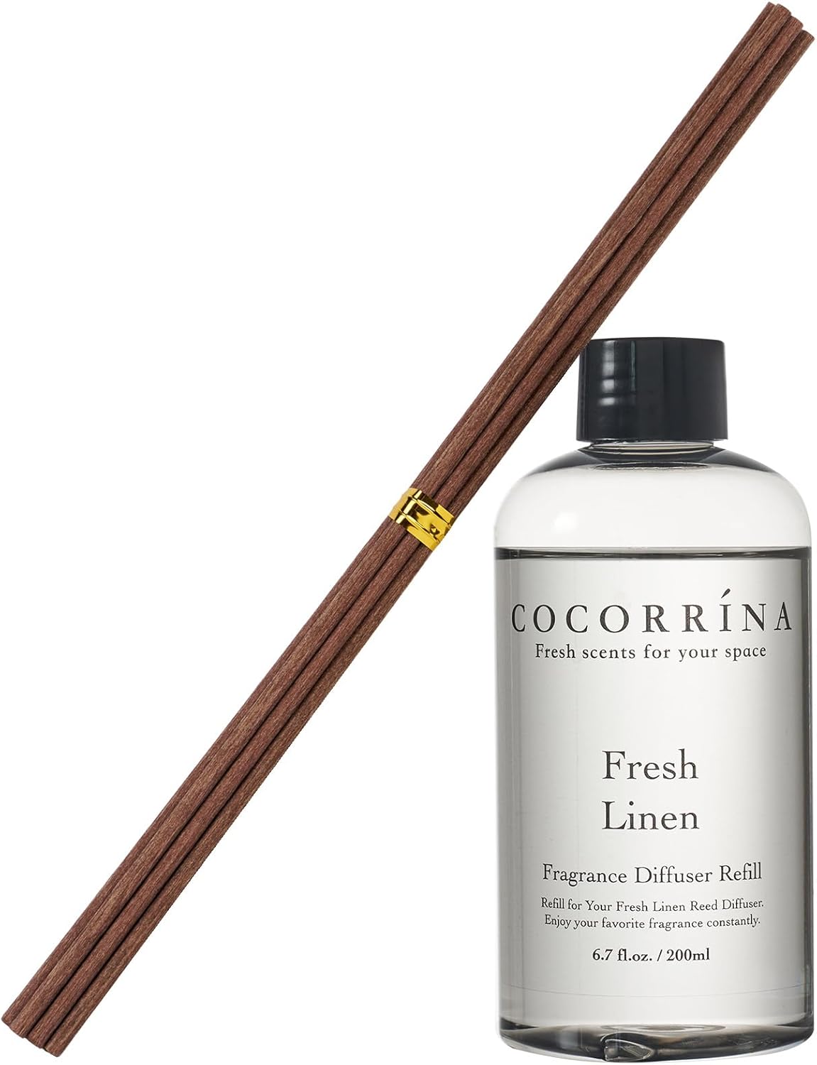 COCORRÍNA Reed Diffuser Set, Clean Linen Scented Diffuser with Sticks Home Fragrance Reed Diffuser for Bathroom Shelf Decor