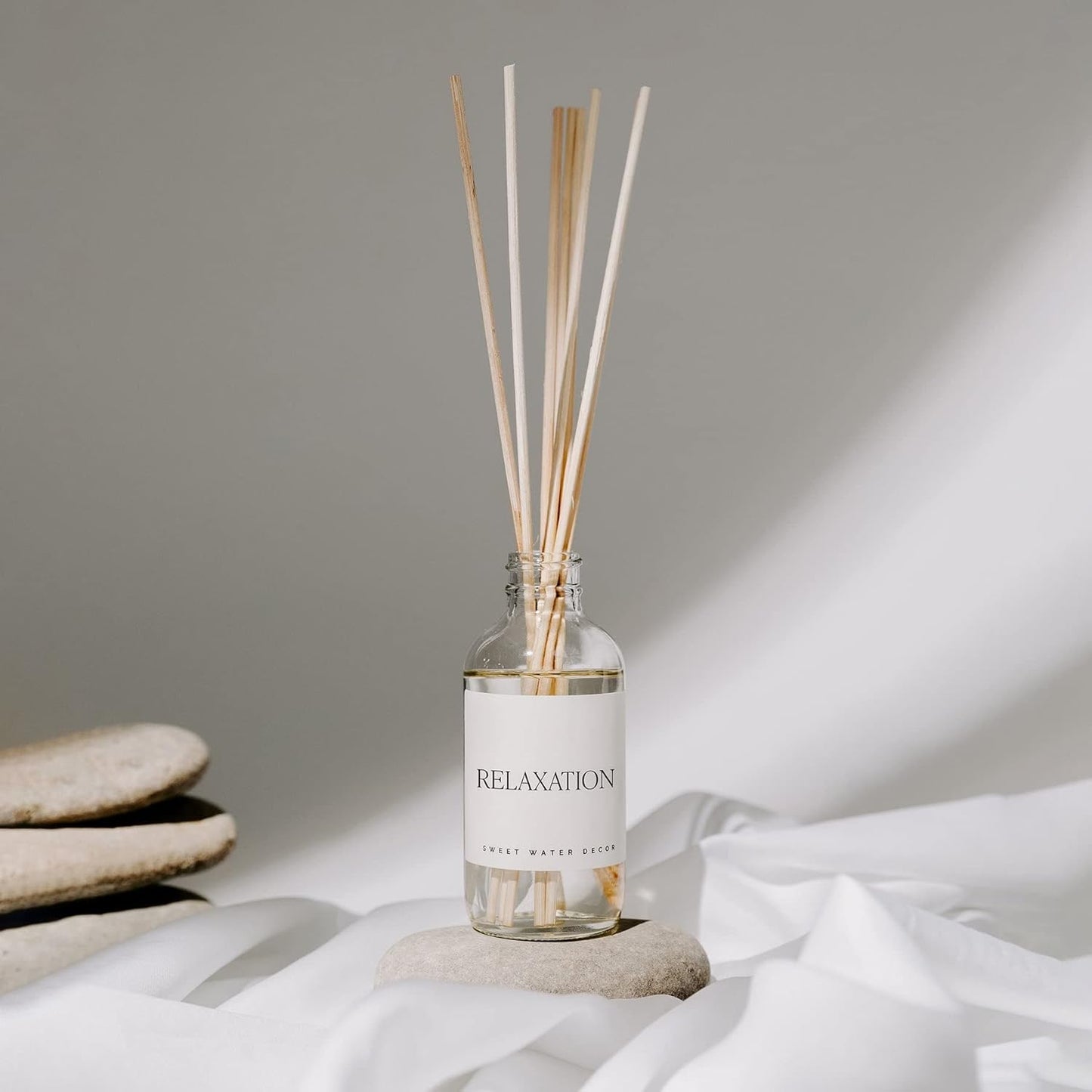 Sweet Water Decor Salt & Sea Reed Diffuser Set - Sea Salt Citrus & Musk Amber Scent Diffuser - Reed Diffusers for Home with Long Lasting Fragrance - Non-Toxic Oil Reed Diffuser - Made in the USA