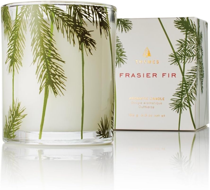 Thymes Frasier Fir Pine Needle Candle - Highly Scented Candles for a Luxury Home Fragrance - Holiday Candles with a Forest Fragrance - Single-Wick Candle (6.5 oz)