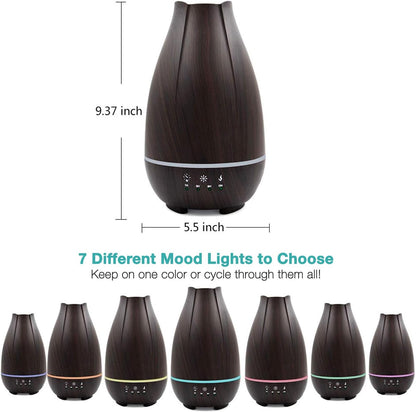 HealthSmart Essential Oil Diffuser, Cool Mist Humidifier and Aromatherapy Diffuser, FSA HSA Eligible with 500ML Tank for Large Rooms, Adjustable Timer, Mist Mode and 7 LED Light Colors, White