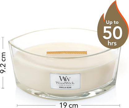 Woodwick Ellipse Scented Candle, Vanilla Bean, 16oz | Up to 50 Hours Burn Time