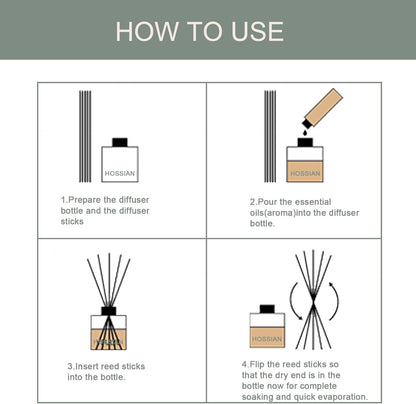 HOSSIAN 100PCS Reed Diffuser Sticks-Natural Rattan Wood Sticks Reed diffusers-Reed Sticks-Replacement for Aroma Fragrance reeds for Essential Oil Diffusers Refills