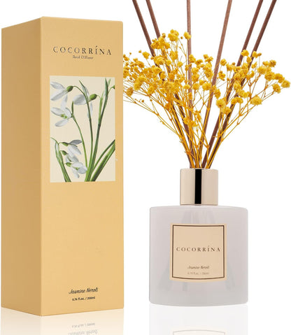 COCORRÍNA Reed Diffuser Set, Clean Linen Scented Diffuser with Sticks Home Fragrance Reed Diffuser for Bathroom Shelf Decor