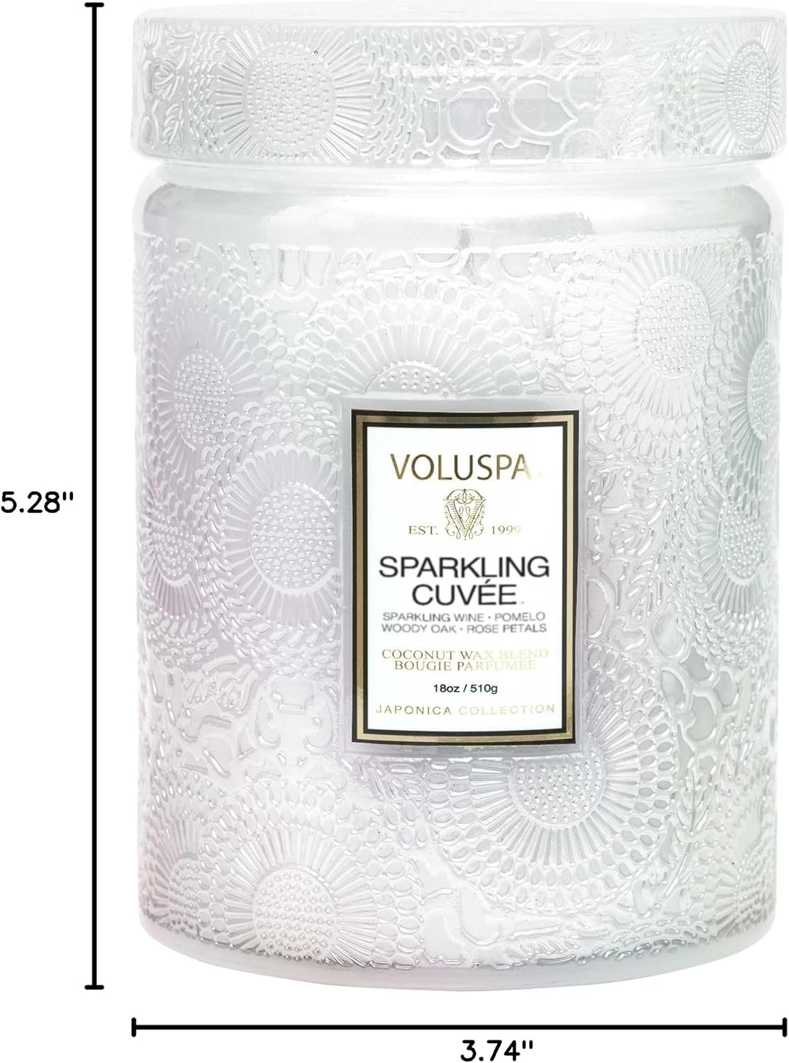 Voluspa Goji Tarocco Orange, Large Candle Jar, 18 oz, 100 Hour Burn Time, All Natural Wicks and Coconut Wax for Clean Burning, Vegan, Poured in the USA