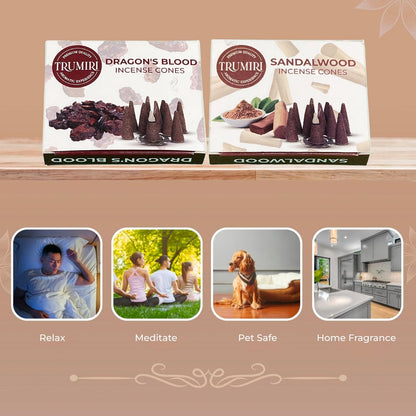 Incense Cones Combo Pack - 10 Cedar   10 Pine Scented Cones