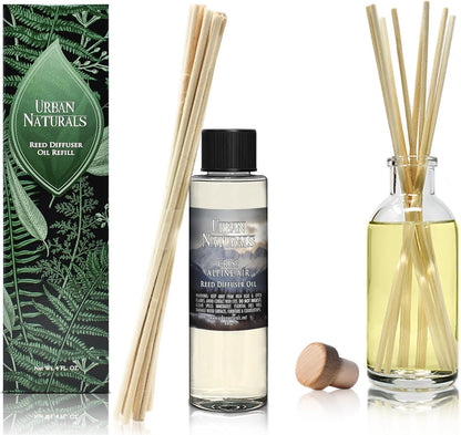 Urban Naturals Eucalyptus &amp; Sage Oil Reed Diffuser Refill | Eucalyptus, Sage, Mint, Lime and Cedarwood| Includes a Free Set of Reed Sticks! 4 oz