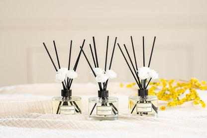 CULTURE & NATURE Reed Diffuser Set 6.7oz (200ml) Clean Cotton Scented Diffuser with Sticks Home Fragrance Reed Diffuser for Bathroom Shelf Decor