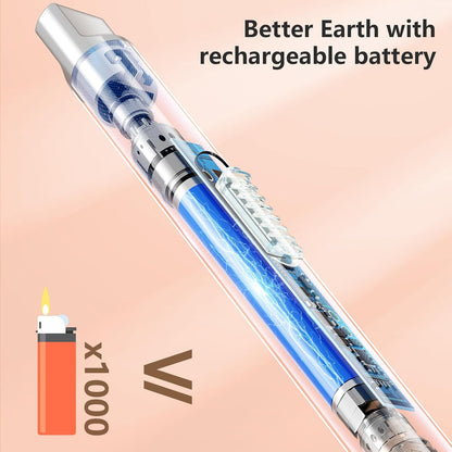 REIDEA Lighter Electric for Candle S4 Pro USB Rechargeable Safety Lock with LED Battery Indicator Flameless Windproof Arc Plasma Lighter for Candle, Fireworks (Champagne Gold)
