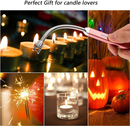 MEIRUBY Electric Candle Lighter - Stocking Stuffers for Adults Women Men Wife Nana, USB Arc Rechargeable Windproof Long Lighter for Candle, Birthday for Women Men Mom Wife Sister Nana