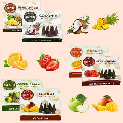 Trumiri Woody Incense Cones - Variety Pack - Total 60 Cone Incense (6 Scents x 10 Conos) - White Sage, Palo Santo, Dragons Blood, Sandalwood - Inscents-Cones Scented - Insense Cones - Incent Cone