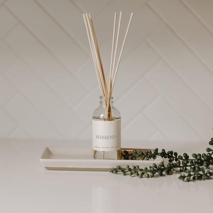 Sweet Water Decor Salt & Sea Reed Diffuser Set - Sea Salt Citrus & Musk Amber Scent Diffuser - Reed Diffusers for Home with Long Lasting Fragrance - Non-Toxic Oil Reed Diffuser - Made in the USA