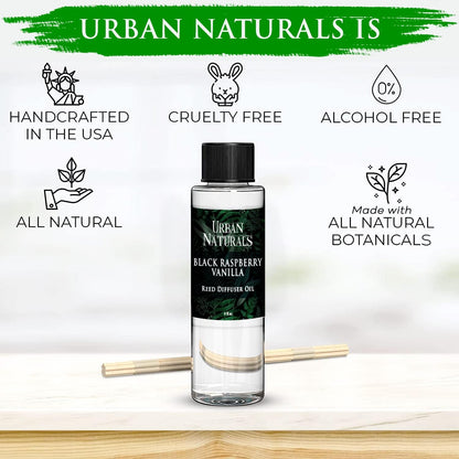 Urban Naturals Eucalyptus &amp; Sage Oil Reed Diffuser Refill | Eucalyptus, Sage, Mint, Lime and Cedarwood| Includes a Free Set of Reed Sticks! 4 oz