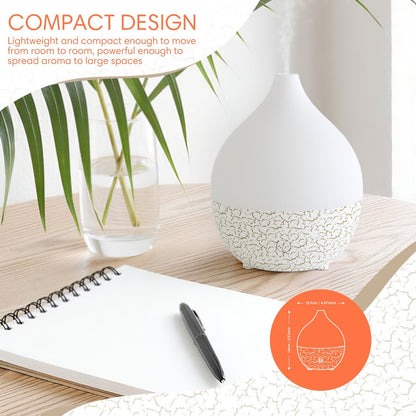 SALKING Essential Oil Diffuser, 100ml Small Aromatherapy Diffuser with Auto Shut-Off Function, Ultrasonic Diffusers for Essential Oils, Cool Mist Humidifier with Warm White Lights, for Office Home