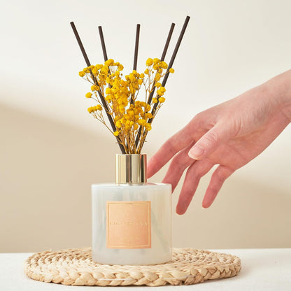 COCORRÍNA Reed Diffuser Set, Clean Linen Scented Diffuser with Sticks Home Fragrance Reed Diffuser for Bathroom Shelf Decor