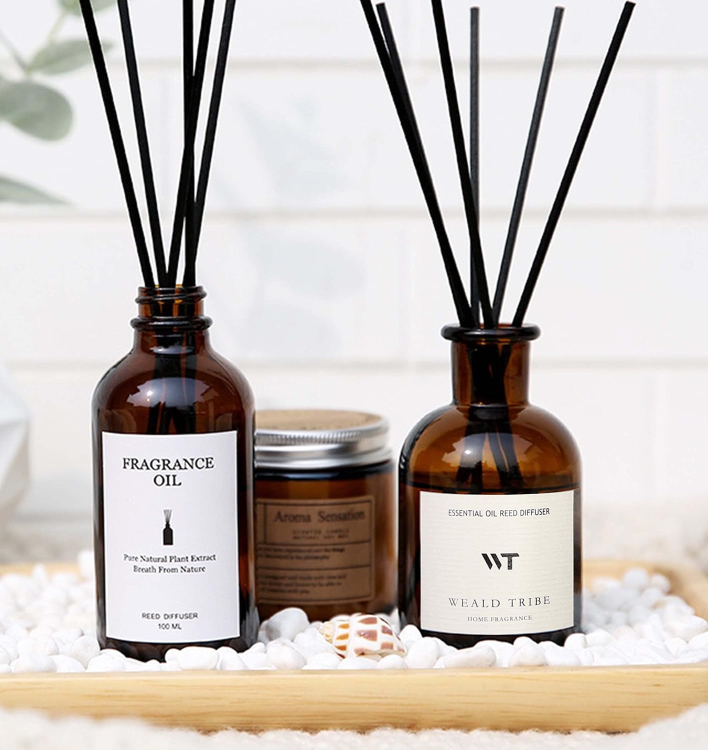 WEALD TRIBE Flower Reed Diffuser Set Eucalyptus & Lavender Scent