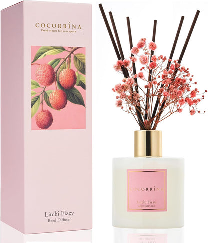 COCORRÍNA Reed Diffuser Set, Clean Linen Scented Diffuser with Sticks Home Fragrance Reed Diffuser for Bathroom Shelf Decor