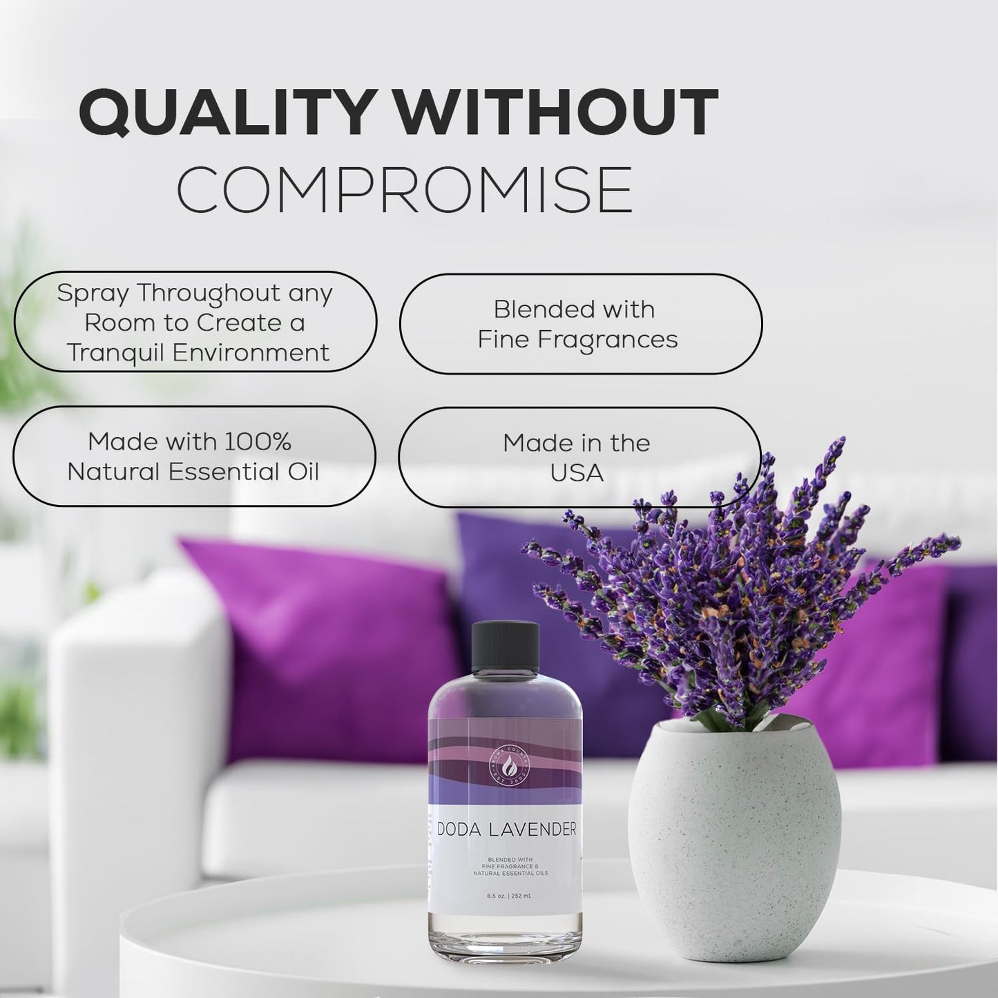 Aroma Country White Tea Diffuser Oil - Luxury Essential Oils for Diffuser Refill & Air Freshener Room Spray, Long-Lasting, Natural Home Fragrance and Hotel Scent for Diffusers & Machines - 8.5 Fl. oz
