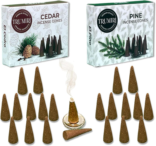 Incense Cones Combo Pack - 10 Cedar   10 Pine Scented Cones