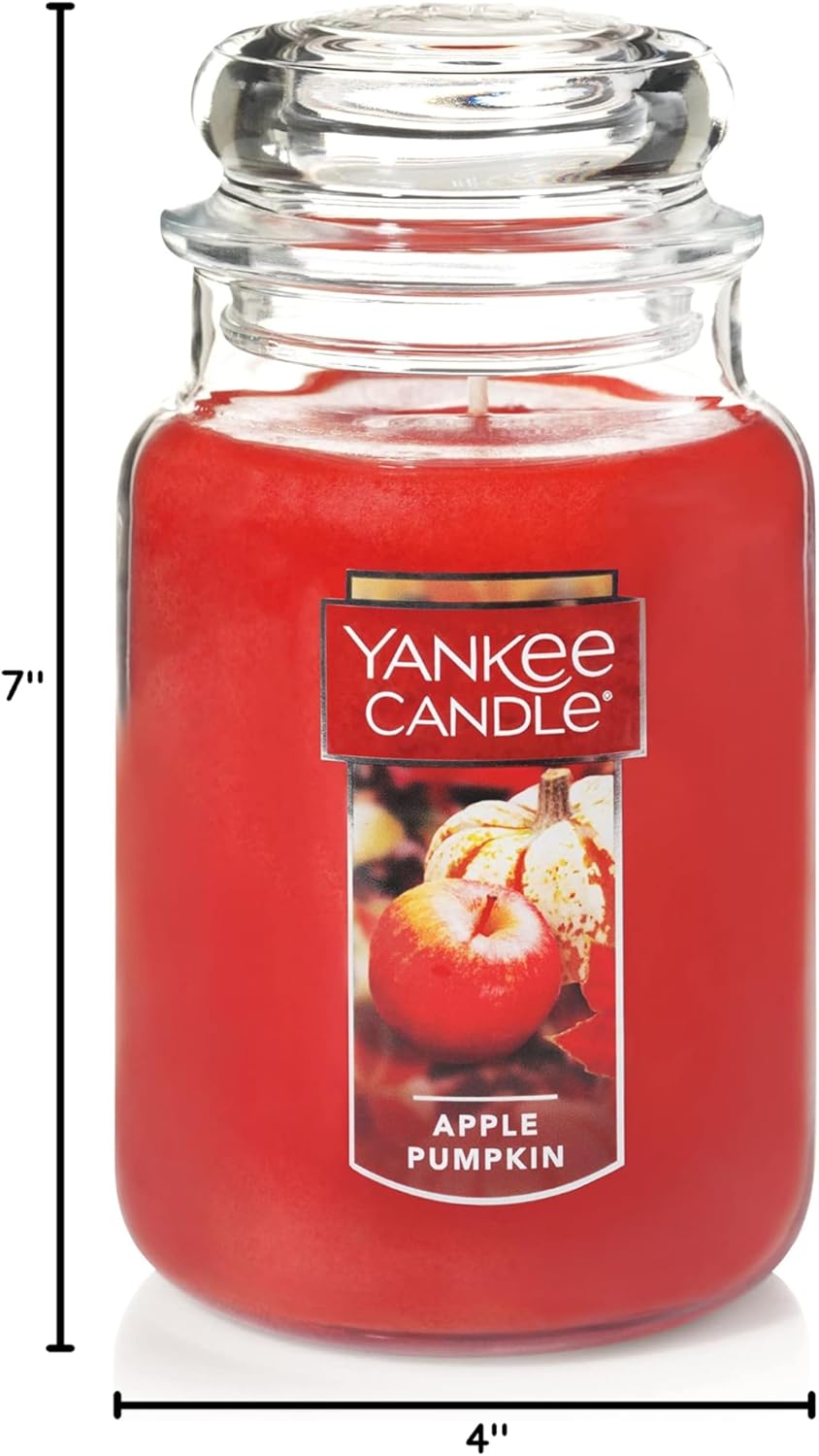 Yankee Candle | Apple Pumpkin Scented, Classic 22oz Large Jar Single Wick Aromatherapy Candle, Over 110 Hours of Burn Time