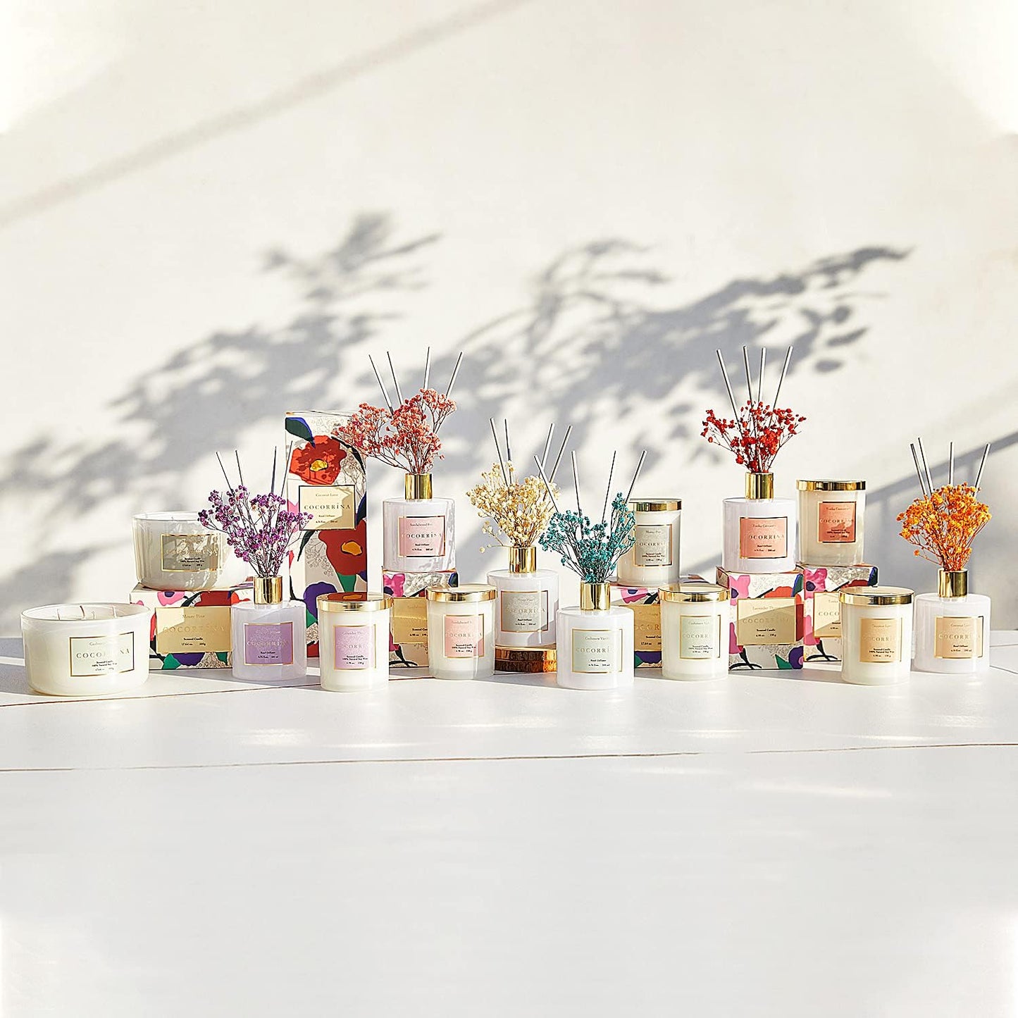 COCORRÍNA Reed Diffuser Set, Clean Linen Scented Diffuser with Sticks Home Fragrance Reed Diffuser for Bathroom Shelf Decor