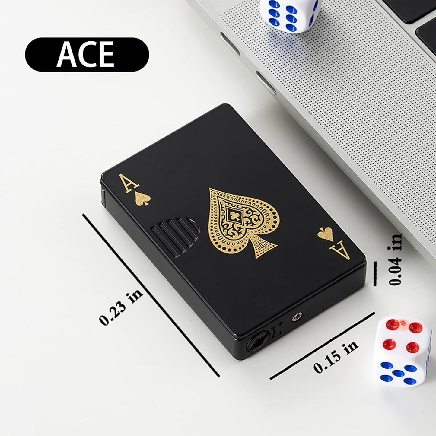 Jet Torch Lighter, Green Flame Ace Card Lighter, Refillable Butane Lighter, Ace of Spades Cool Lighter Windproof Poker Design, Gift for Men/Women