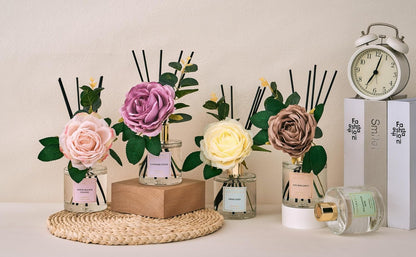 COCORRÍNA Reed Diffuser Set, Clean Linen Scented Diffuser with Sticks Home Fragrance Reed Diffuser for Bathroom Shelf Decor
