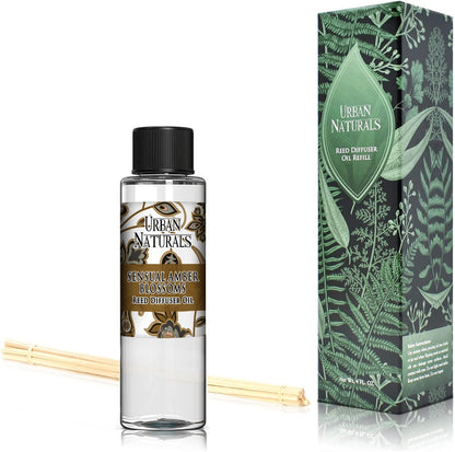 Urban Naturals Eucalyptus &amp; Sage Oil Reed Diffuser Refill | Eucalyptus, Sage, Mint, Lime and Cedarwood| Includes a Free Set of Reed Sticks! 4 oz