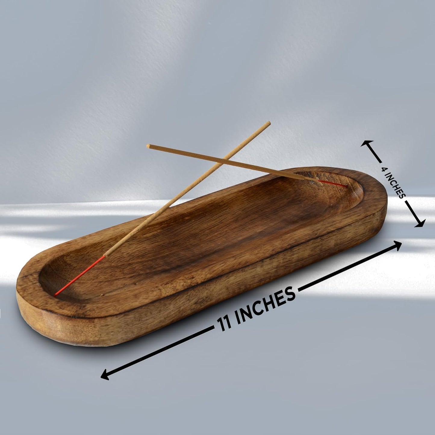 UnitedPrime Incense Holder-Incense Burner/Ash Catcher-Handmade Wooden Incense Tray Home Decor 11x4x1.2 Inches