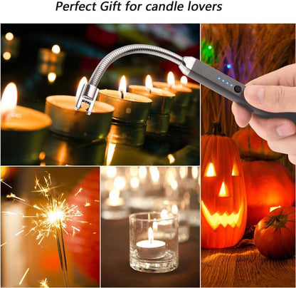 MEIRUBY Electric Candle Lighter - Stocking Stuffers for Adults Women Men Wife Nana, USB Arc Rechargeable Windproof Long Lighter for Candle, Birthday for Women Men Mom Wife Sister Nana