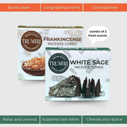Incense Cones Combo Pack - 10 Cedar   10 Pine Scented Cones