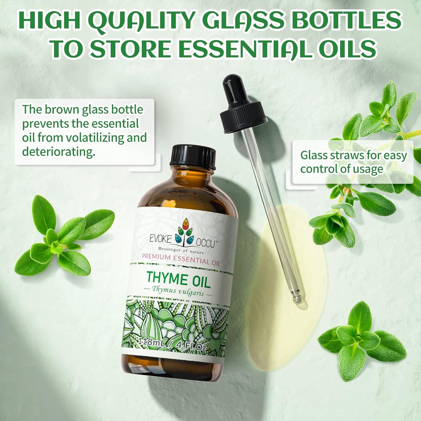 EVOKE OCCU 4 Fl Oz Vanilla Essential Oil, Pure Vanilla Oil for Diffuser, Skin, Humidifier and Relaxation - 118ML