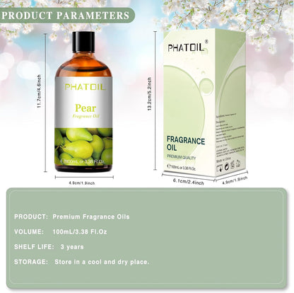 PHATOIL 3.38 FL.OZ Coconut & Vanilla Fragrance Oils for Aromatherapy, Essential Oils for Diffusers for Home, Perfect for Diffuser, Yoga, DIY Candle and Soap Making - 100ml