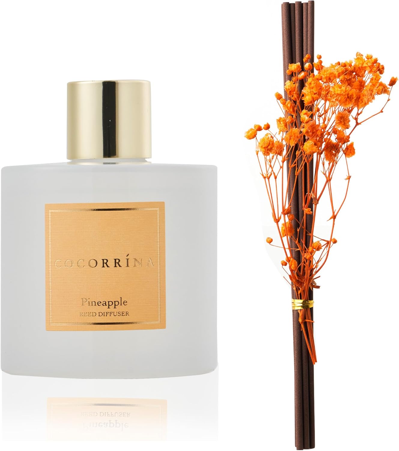 Cocorrína Clean Linen Scented Reed Diffuser Oil with 8 Sticks Fragrance for Bedroom, Bathroom, Oil Diffuser, Home Décor, 6.7 oz. (200 ml)