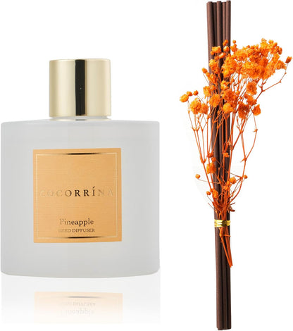 Cocorrína Clean Linen Scented Reed Diffuser Oil with 8 Sticks Fragrance for Bedroom, Bathroom, Oil Diffuser, Home Décor, 6.7 oz. (200 ml)