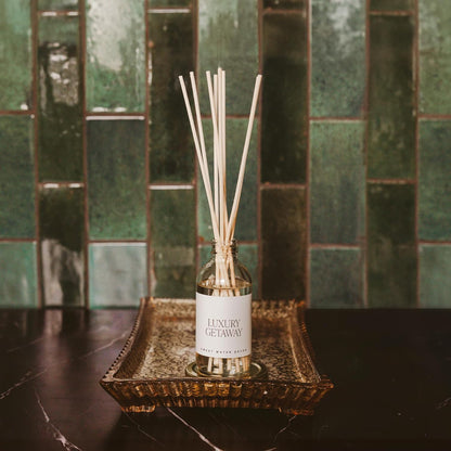 Sweet Water Decor Salt & Sea Reed Diffuser Set - Sea Salt Citrus & Musk Amber Scent Diffuser - Reed Diffusers for Home with Long Lasting Fragrance - Non-Toxic Oil Reed Diffuser - Made in the USA