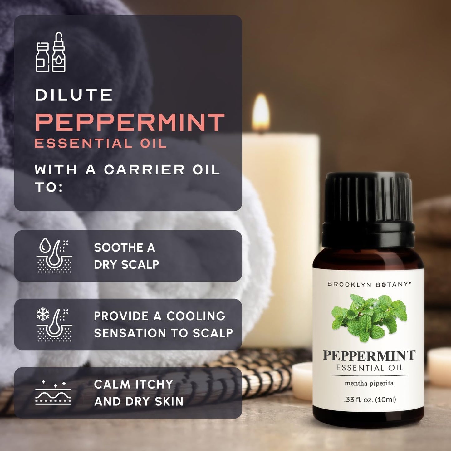 Brooklyn Botany Peppermint Essential Oil - 100% Pure and Natural - Premium Grade with Dropper - for Aromatherapy and Diffuser