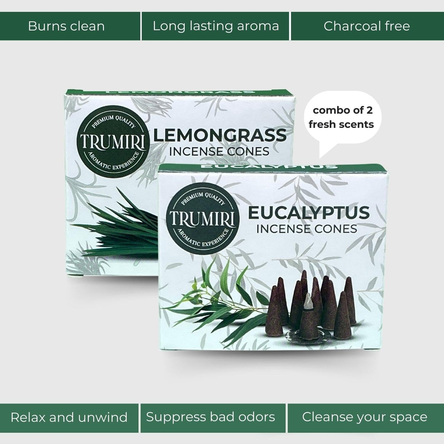 Incense Cones Combo Pack - 10 Cedar   10 Pine Scented Cones