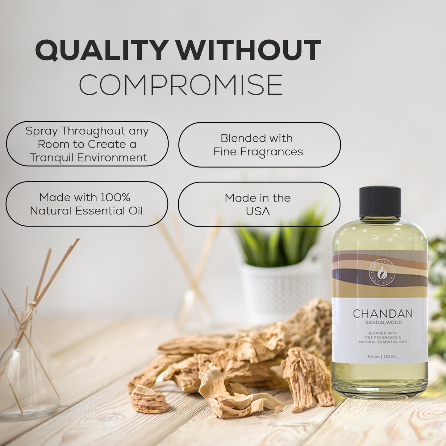 Aroma Country White Tea Diffuser Oil - Luxury Essential Oils for Diffuser Refill & Air Freshener Room Spray, Long-Lasting, Natural Home Fragrance and Hotel Scent for Diffusers & Machines - 8.5 Fl. oz