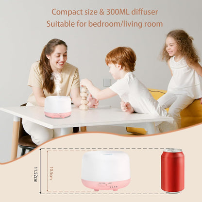 SPLITSKY Aromatherapy Essential Oil Home Diffuser with Remote Control, 300ML Large Room Cool Mist Air Humidifier, 8 Hours Quiet Operation, Timer, 7 Colors LED Night Night，Suitable Home,Yoga.