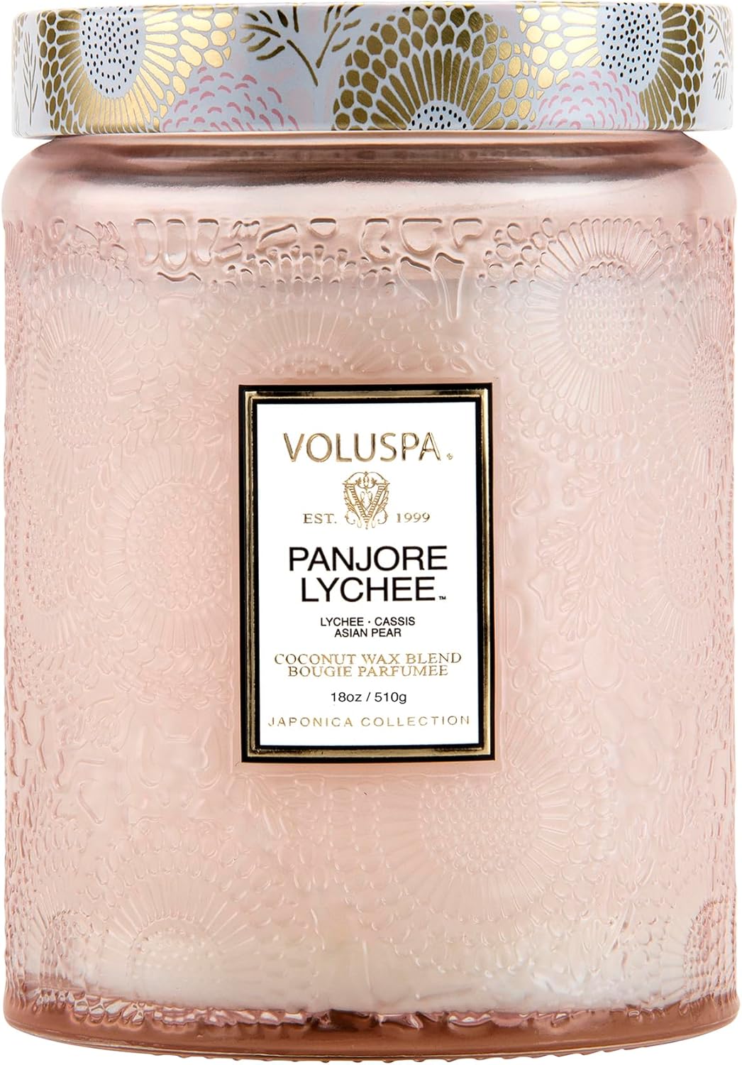 Voluspa Goji Tarocco Orange, Large Candle Jar, 18 oz, 100 Hour Burn Time, All Natural Wicks and Coconut Wax for Clean Burning, Vegan, Poured in the USA