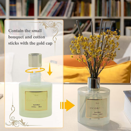COCORRÍNA Reed Diffuser Set, Clean Linen Scented Diffuser with Sticks Home Fragrance Reed Diffuser for Bathroom Shelf Decor