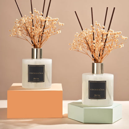 COCORRÍNA Reed Diffuser Set, Clean Linen Scented Diffuser with Sticks Home Fragrance Reed Diffuser for Bathroom Shelf Decor