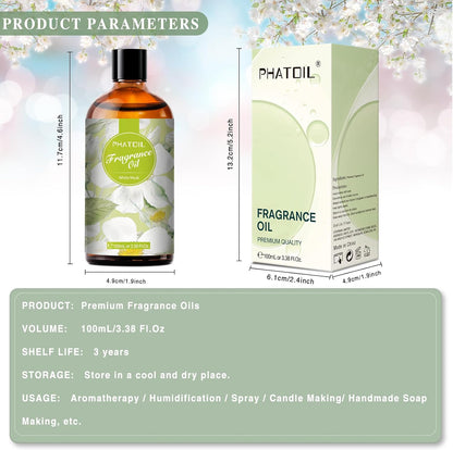 PHATOIL 3.38 FL.OZ Coconut & Vanilla Fragrance Oils for Aromatherapy, Essential Oils for Diffusers for Home, Perfect for Diffuser, Yoga, DIY Candle and Soap Making - 100ml