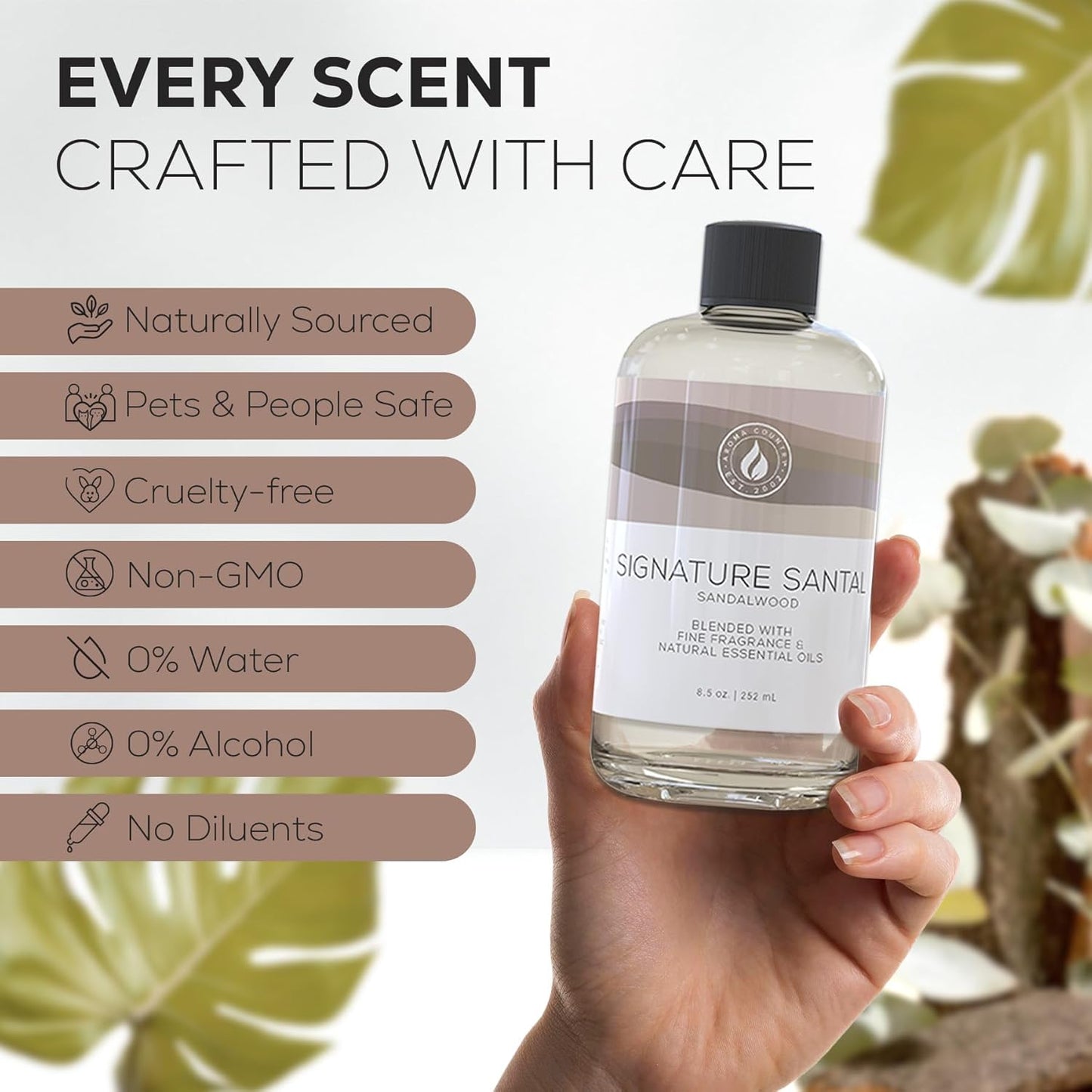 Aroma Country White Tea Diffuser Oil - Luxury Essential Oils for Diffuser Refill & Air Freshener Room Spray, Long-Lasting, Natural Home Fragrance and Hotel Scent for Diffusers & Machines - 8.5 Fl. oz
