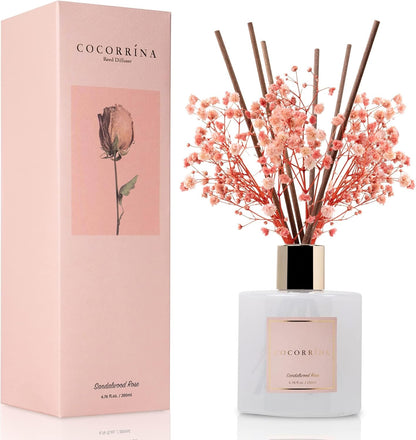 COCORRÍNA Reed Diffuser Set, Clean Linen Scented Diffuser with Sticks Home Fragrance Reed Diffuser for Bathroom Shelf Decor