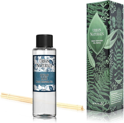 Urban Naturals Eucalyptus &amp; Sage Oil Reed Diffuser Refill | Eucalyptus, Sage, Mint, Lime and Cedarwood| Includes a Free Set of Reed Sticks! 4 oz