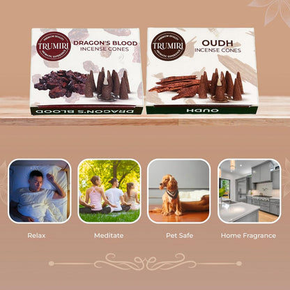 Incense Cones Combo Pack - 10 Cedar   10 Pine Scented Cones
