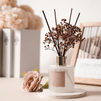 COCORRÍNA Reed Diffuser Set, Clean Linen Scented Diffuser with Sticks Home Fragrance Reed Diffuser for Bathroom Shelf Decor